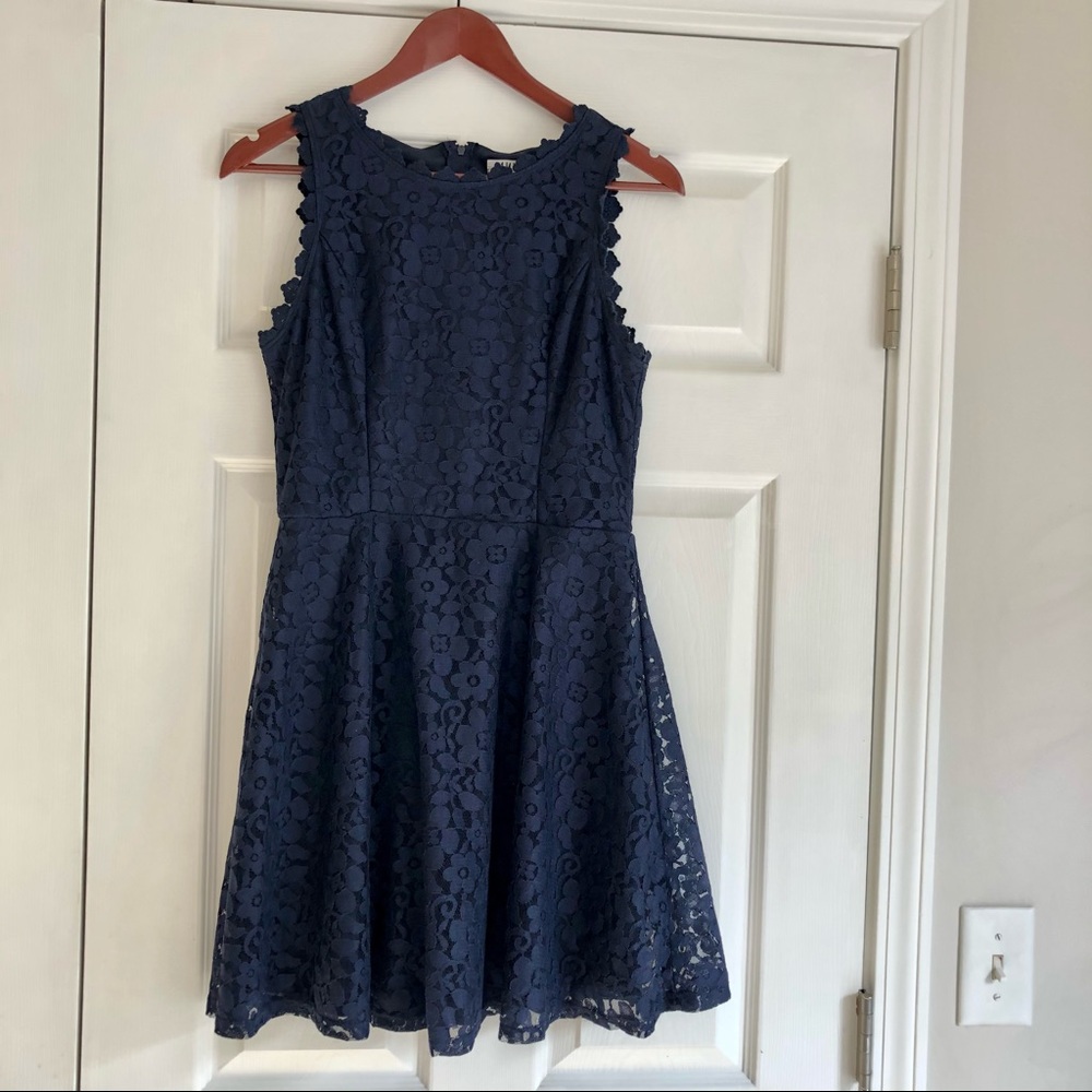 A.U.W Navy Lace Dress. Size Large